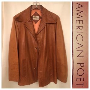♦️VINTAGE 70’s♦️ Soft Tan LEATHER JACKET